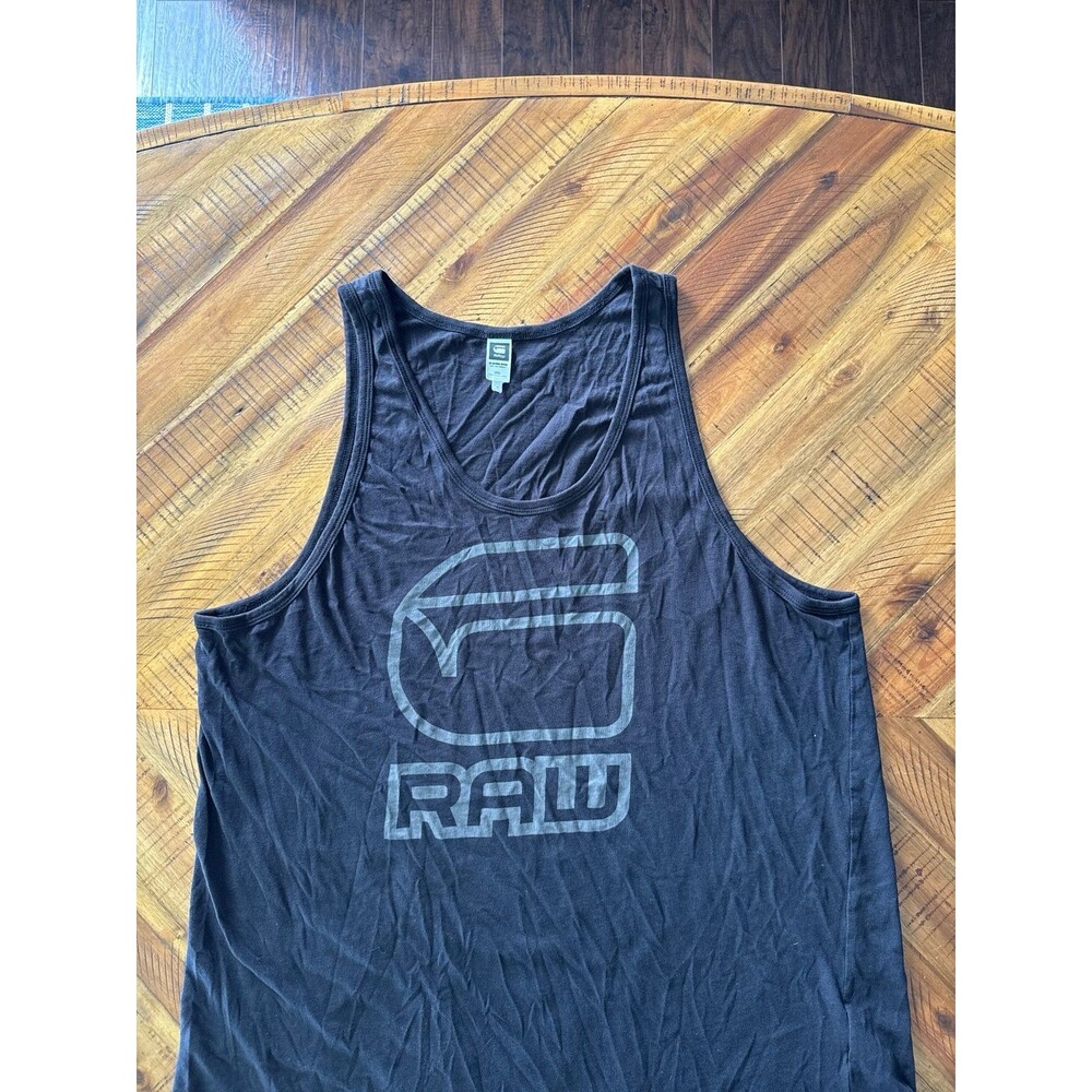 G-Star RAW Men’s Black Sleeveless Tank Top Graphic Logo XL Y2K Streetwear